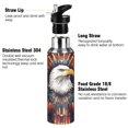 thumbnail image 3 of Yayeee 20oz Insulated Water Bottle Double Wall Stainless Steel with Flip Straw Lid, Brown Abstract Eagle, 3 of 7