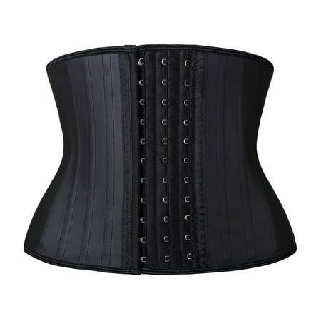 

YIANNA Women s Underbust Latex Sports Girdle Short torso Waist Training corsets Tummy Control Sports Workout Hourglass Body Shaper Black-S