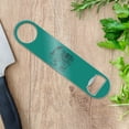 thumbnail image 2 of Painted Elephant India Black on Teal Stainless Steel Vinyl Covered Flat Bartender Speed Bar Bottle Opener, 2 of 3