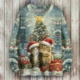 thumbnail image 2 of KKBOTIVE Mens Christmas Winter Sweater Coat Funny Printed Long Sleeve Crew Neck Casual Pullover Warm Soft Knitted Top Outerwear Fashion Streetwear for Men's Fall Winter Wear Light Blue Size: XXL, 2 of 3