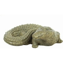 Solid Rock Stoneworks Baby Gator Concrete Statue, 4" Tall - Aged Pine Color
