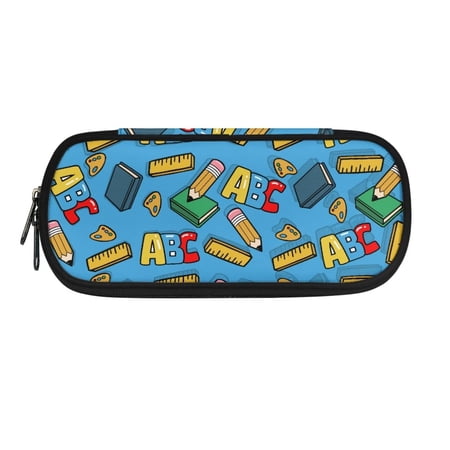 FOR U DESIGNS Pencils Books Print Pencil Case for Girls Boys Portable Sturdy Pencil Pouch with Mesh Pocket Washable Cute Pen Pouch School Supplies Organizer for School Office