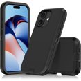 thumbnail image 1 of YWC-pour Étui iPhone, Protection Robuste 3 Couches Antichoc Étui Rigide Anti-Poussière/choc Intégrale Durable Anti-Empreintes Digitales avec Protection de Port, Noir, 1 of 4