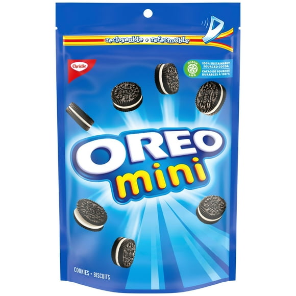 OREO Mini Original Chocolate Sandwich Cookies, Peanut Free Snack, School Snacks, 200 g