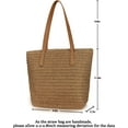 thumbnail image 5 of Kukuzhu Womens Large Straw Beach Tote Bag Handmade Woven Shoulder Bag Handbag Purse for Summer, 5 of 6