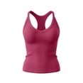 thumbnail image 7 of ZGRBOU Womens Racerback Ribbed Tank Tops Built in Bra V Neck Workout Tops Summer Sleeveless Stretch Crop Camisole, 7 of 7
