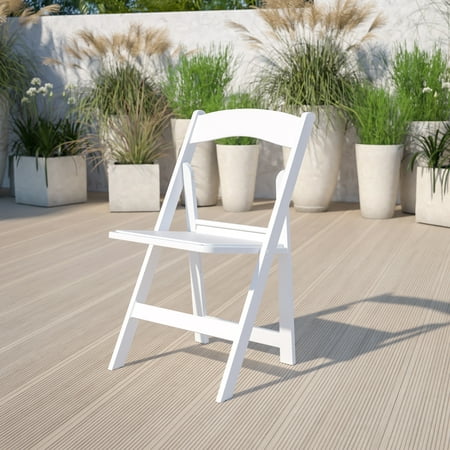 Flash Furniture Hercules™ Folding Chair - White Resin – 1000LB Weight Capacity - Comfortable Event Chair - Light Weight Folding Chair