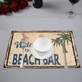 thumbnail image 2 of MKHERT Hawaiian Beach Bar Vintage Rusty Metal Sign with Palm Tree Placemats Table Mats for Dining Room Kitchen Table Decoration 12x18 inch,Set of 4, 2 of 4