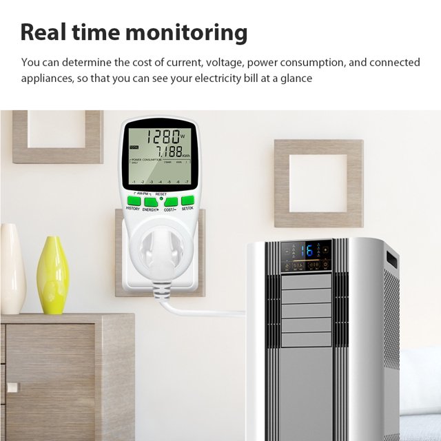 Corriente de trabajo máxima del zócalo del medidor de corriente alterna 16A 0.000KWh-9999KWh para el ahorro de energía Likrtyny Libre de BPA