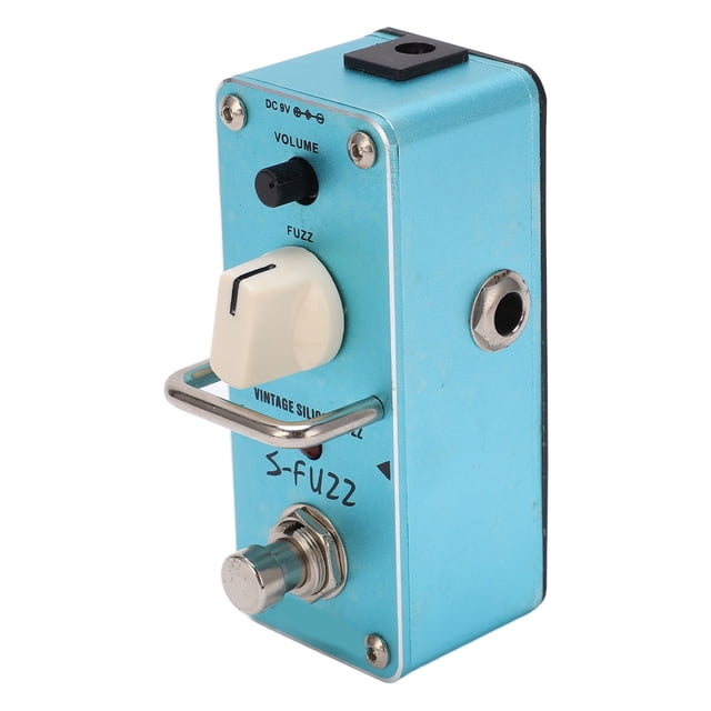 Pedales de Efecto Único, Pedal de Guitarra de Fuzz Azul de 10k Ohmios de Entrada de Metal de 1k Ohmios para Accessorios de Instrumumentos Musicales