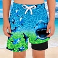 thumbnail image 4 of LIIPEE Boys Swim Trunks Kids Summer Fashion Sharks Print Drawstring Waist Double Layer Beach Shorts Cute Breathable Comfortable Casual Swimwear,9-10 Years, 4 of 4