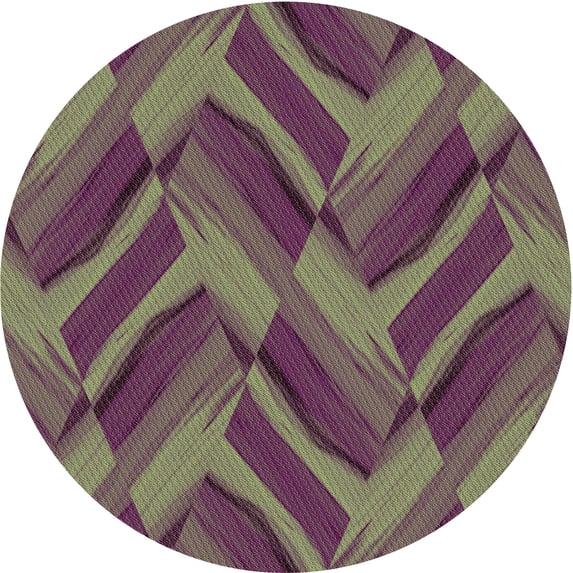 Ahgly Company Machine Washable Indoor Round Transitional Khaki Green Area Rugs, 7' Round