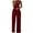 Red, variant on TIHLMK Rompers for Women Women Solid Halter Jumpsuit Pajamas Casual Wide Leg Pants Gift for Women