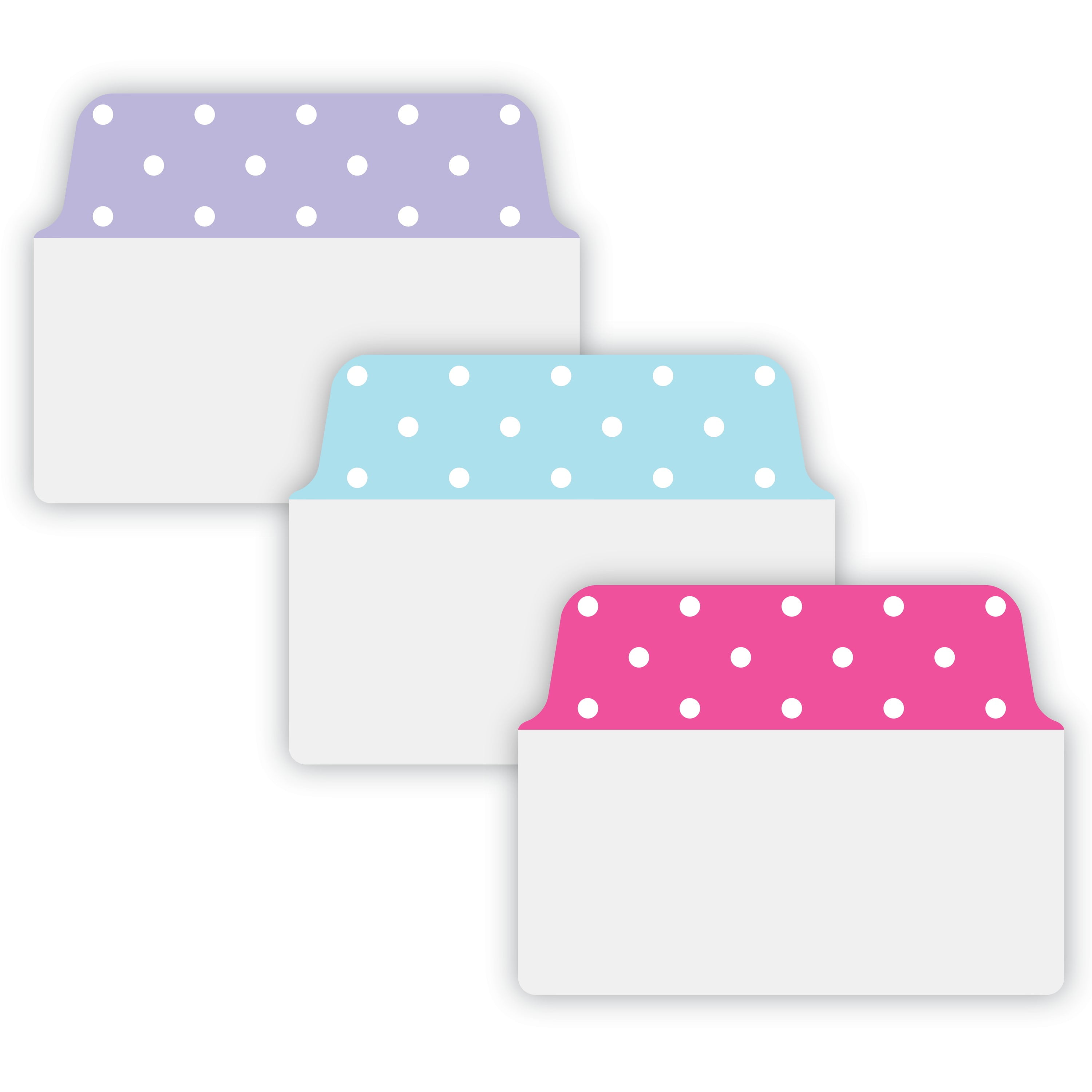 2-Side Writable Multiuse Design Ultra Tabs 24 Repositionable Tabs Pastel Dots 2 x 1.5 
