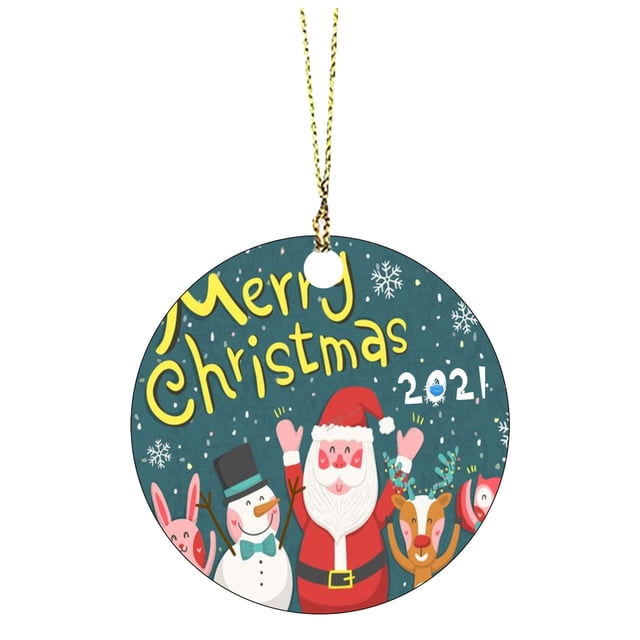 Gibobby Colgante Navidad Navidad Verde Decoración 2021 Adorno Snow Decoración y(Green)
