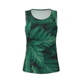 thumbnail image 3 of Picia Green Leave Fern Pattern Women's Workout Tank Top,Breathable Activewear,Slim Fit Athletic Top,Versatile Workout Moisture-wicking top-X-Large, 3 of 9