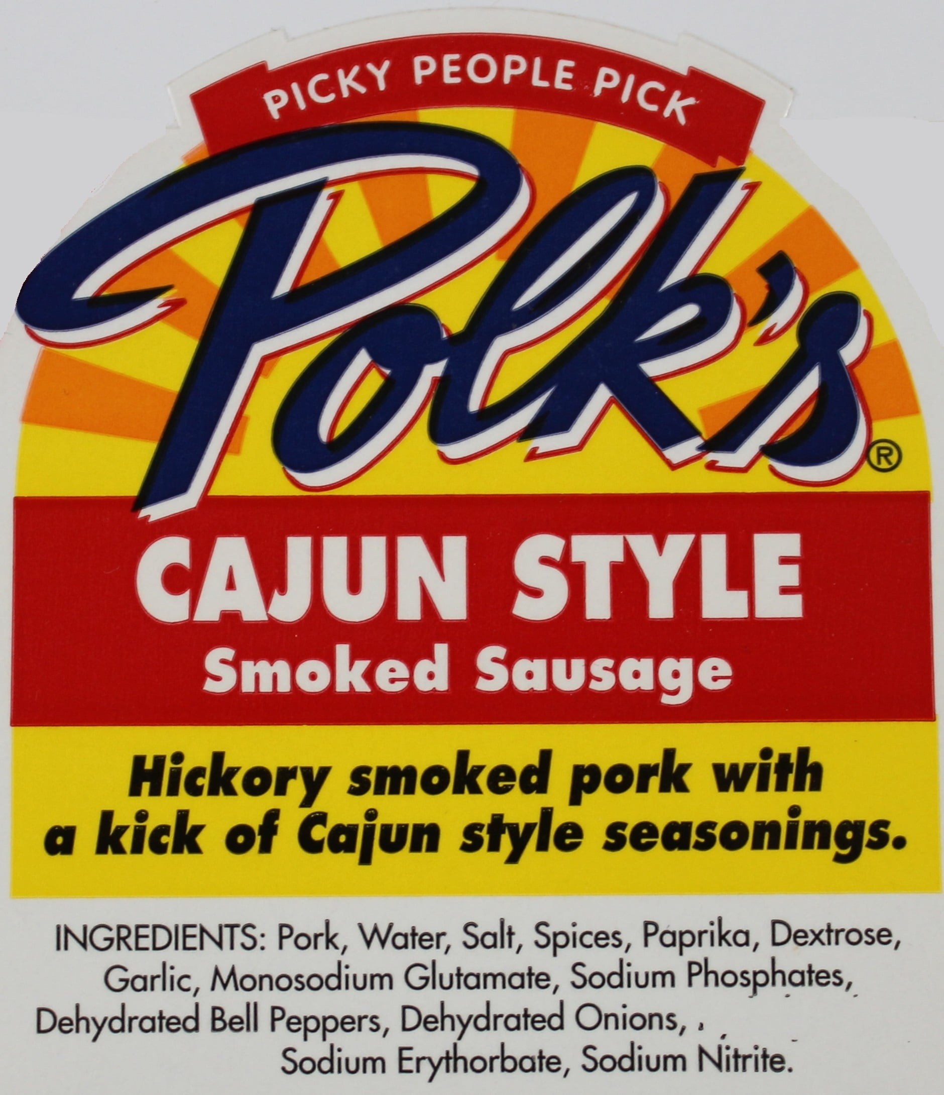 Polk's Cajun Style Smoked Sausage Links, Made with Pork, Keep Refrigerated, Fully Cooked, 16 oz