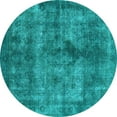 thumbnail image 1 of Ahgly Company Indoor Round Oriental Light Blue Industrial Area Rugs, 6' Round, 1 of 4