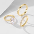 thumbnail image 4 of Oval Cut S925 Sterling Silver Wedding Ring Set Engagement Ring Set Three Ring Set Anniversary Gift Matching Band Set Bridal Set, 4 of 9