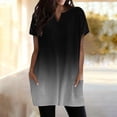 thumbnail image 3 of Duoif Women's Casual V Neck Short Sleeve Dress Loose Fit T Shirt Dress with Pockets Black L, 3 of 8