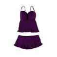 thumbnail image 2 of Profile Womens Starlet Skirtini 2 Piece Tankini, Purple, 10, 2 of 2