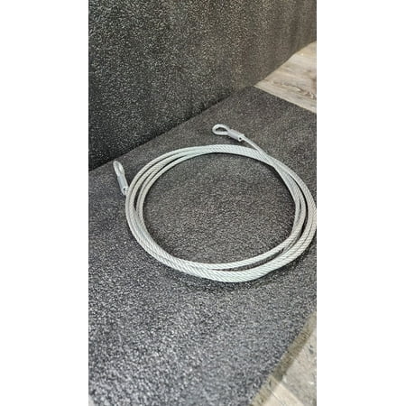 33ft Length Galvanized Uncoated Wire Rope with Loop on 2 Sides 1/8.in Thick