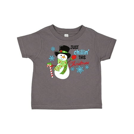 

Inktastic Just Chillin This Christmas Fun Snowman in Top Hat Gift Toddler Boy or Toddler Girl T-Shirt