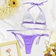 thumbnail image 4 of Trajes de baño Amzcrzy Tankini para mujer, trajes de baño, trajes de baño, bikini con control de abdomen, bikini de moda cómodo, traje de baño de color liso para mujer, bikinis morados, L, 4 of 4