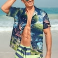 thumbnail image 7 of Sigee Fantasy Treehouse Planet Scene for Men’s Casual Beach Summer Shirts Funky Hawaiian Shirt for Men Hawaiian Shirts,3X-Large, 7 of 7
