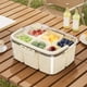thumbnail image 5 of Recipiente Grande para Snacks con Tapa y Asa | Caja Transparente para Guardar Frutas, Dulces, Frutos Secos y Verduras | 32 X 24 X 13 Cm | Plástico Blanco | 1 Unidad, 5 of 6