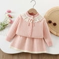 thumbnail image 2 of Zshosam Teen Girl Clothes Trendy Toddler Baby Girl Outfit Long Sleeve Shirt Tops Pleated Skirt Set Uniform Clothes Fall Size 5T 6T,(Pink 5-6 Years), 2 of 6