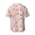 thumbnail image 6 of Lsque Easter Rabbit print Men's Cuban Collar Short Sleeve Shirt Summer Beachwear Casual Button Down Fashionable Vacation Leisure Shirt-X-Large, 6 of 7