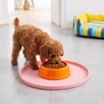 thumbnail image 6 of Round Silicone Pet Food Mat - Waterproof Dog & Cat Feeding Mat with High Lip to Prevent Spills & Protect Floors (Pink, 7''Dia), 6 of 6