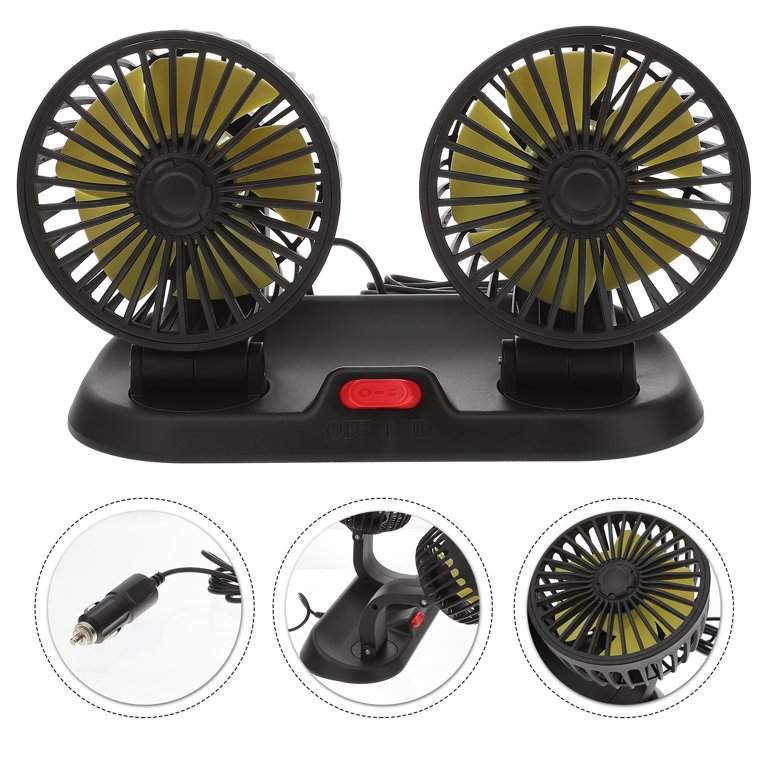 Goilinor 12V Fan,Dual- Car Fan Plugs into Cigarette Lighter 12V Car Cooling  Fan Car Fans for Summer