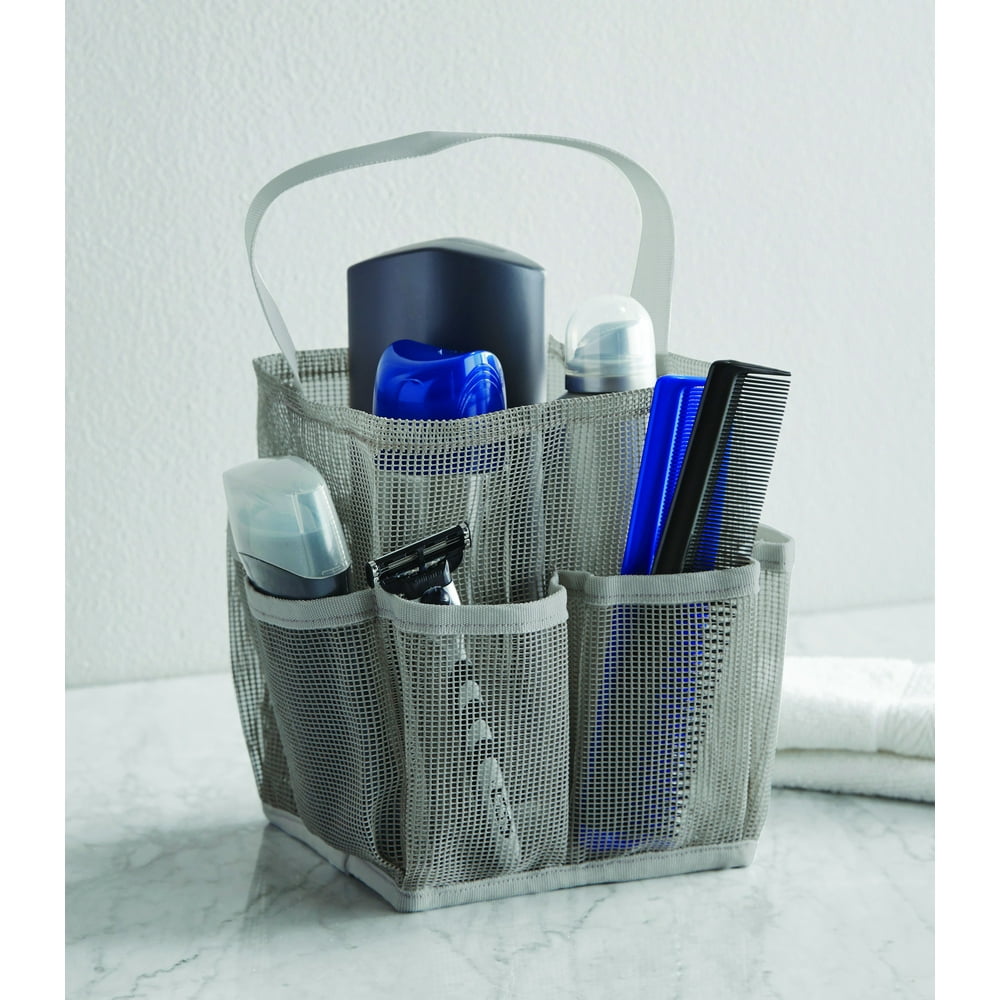 Mainstays Mesh Shower Tote, Soft Silver
