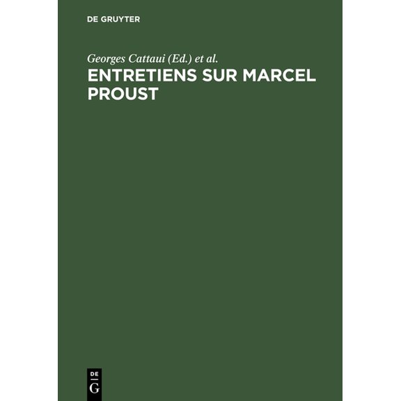 Entretiens sur Marcel Proust, (Hardcover)