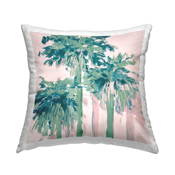 Stupell Industries Three Modern Palm Trees Square Decorative Printed Throw Pillow, 18 x 18