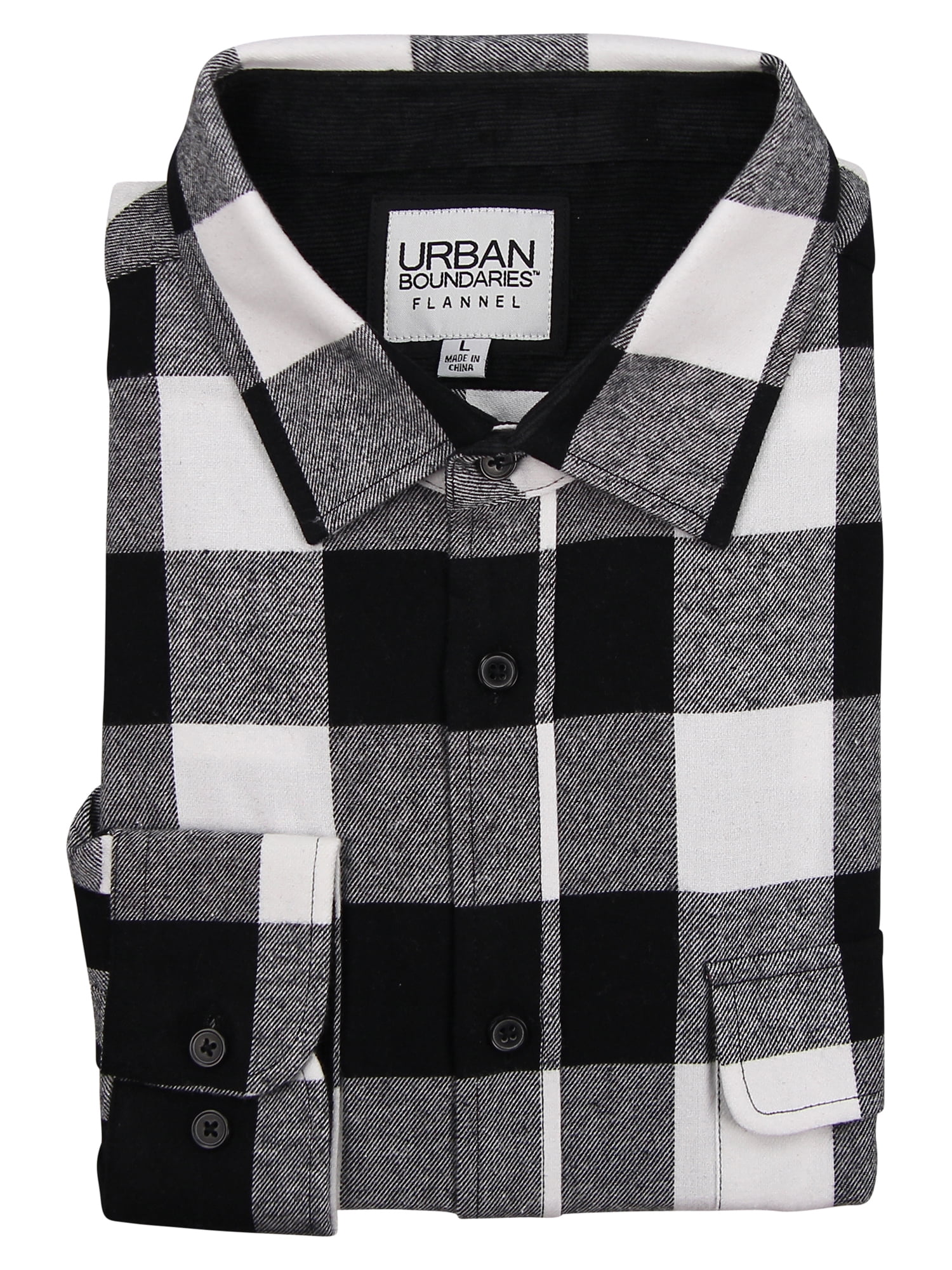 Urban Boundaries Men S Long Sleeve Flannel Shirt W Button