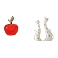 thumbnail image 1 of Estatua,Escultura de fruta artificial,estatua y artesanía,Colección de figuras de cerámica para decoración del hogar,Figura de gato,Esculturas de pareja de gatos Figura de gato decorativa, 1 of 8
