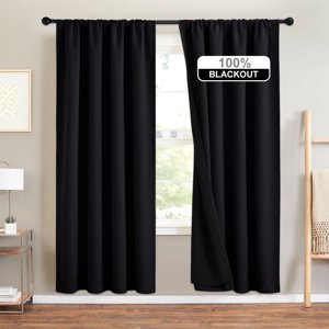 Double Layer Full Blackout Curtain Panels