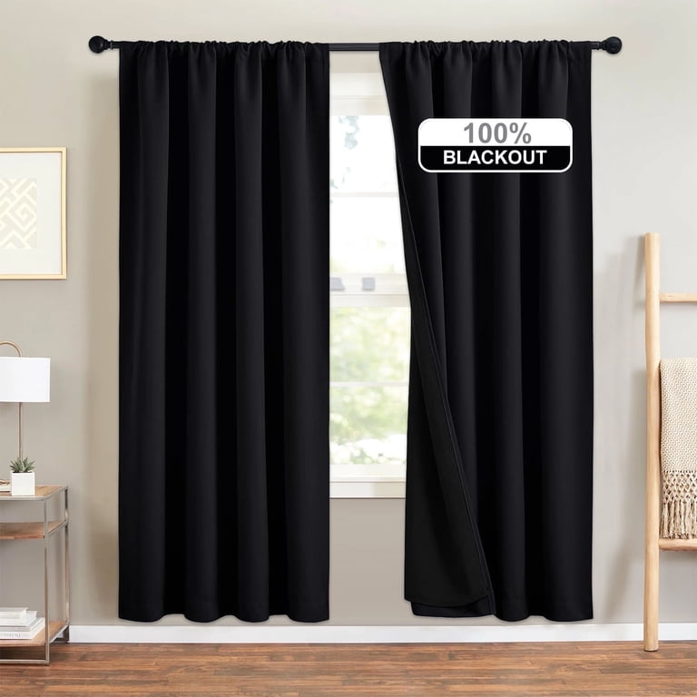 Double Layer Full Blackout Curtain Panels photo 1
