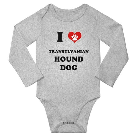 

I Heart Transylvanian Hound Dog Cute Baby Long Romper (Gray 6-12 Months)