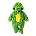thumbnail image 3 of OJSFQUFP Baby Dinosaur Toddler Fuzzy Plush Hooded Zipper Jumpsuit Infant Cosplay Romper for Halloween Party, 3 of 6