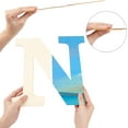 thumbnail image 3 of 12 Inch Wooden Letters N Unfinished Wood Letters Wooden Alphabet Cutout for DIY Crafts Home Wall Decoration Beige, 3 of 7