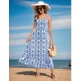 thumbnail image 2 of Vestido largo Zeagoo con estampado floral escalonado, playa hawaiana, talla XL, para mujer, 2 of 6