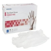 McKesson Disposable Powder-Free Vinyl Examination Gloves, Large, 100 Count
