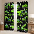 thumbnail image 2 of Homewish Car Theme Blackout Curtains Set of 2 (52x84 Each) For Teens Boys Girls,Cartoon Green Truck Window Curtains,Construction Vehicles Curtains and Drapes,Microfiber Bedroom Decor, 2 of 6