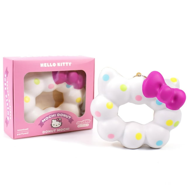 Llavero Squishy Toy Hamee Hello Kitty con diseño de mochi donut