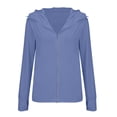thumbnail image 6 of Womens Sun Protection Hoodie Zip Up Long Sleeve Lightweight Summer Outdoor Jacket With Pockets, 6 of 9