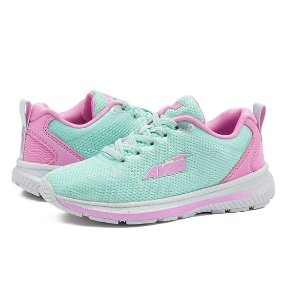 Avia Avi Factor Slip On Espadrilles pour Enfants - Chaussures de Tennis Légères, Athlétiques, de Course pour Garçons et Filles - Tailles Tout-Petit, Petit Enfant et Grand Enfant 11 à 17 - Turquoise/rose/gris, 13 Petit Enfant